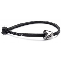 L5201 Single Leather Bracelet Black b