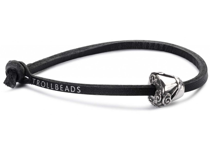 L5201 Single Leather Bracelet Black b