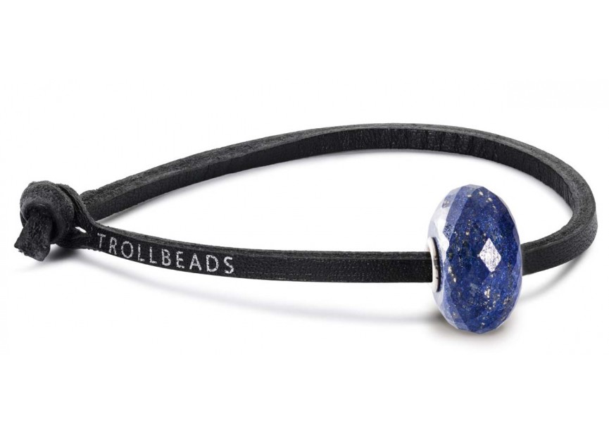 L5201 Single Leather Bracelet Black_lapislazuli