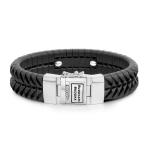 161BL Buddha To Buddha Komang Leather Black armband