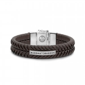 161BR Buddha To Buddha Komang Leather Brown armband