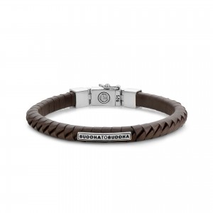 162BR Buddha To Buddha Komang Small Leather Brown armband