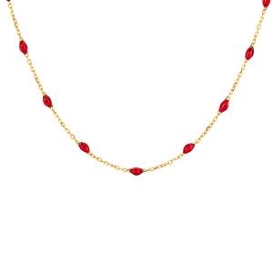 3162YRR Blush Ketting geel goud 14kt
